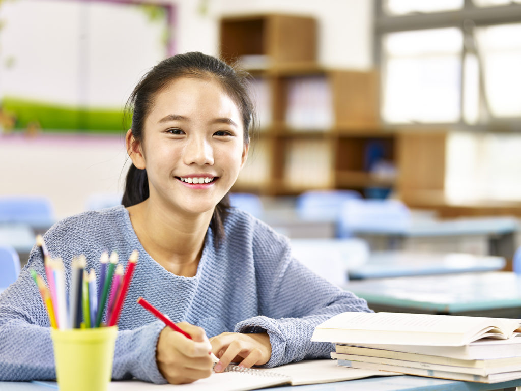 portrait of an asian schoolgirl