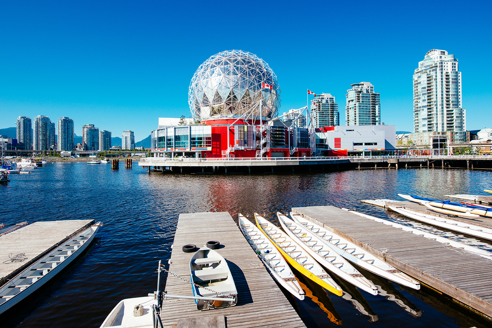 Vancouver Skyline on a cloudless summer day. Canada.